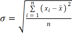例 4 - 平方根の中に数式を含む「標準偏差」の計算式